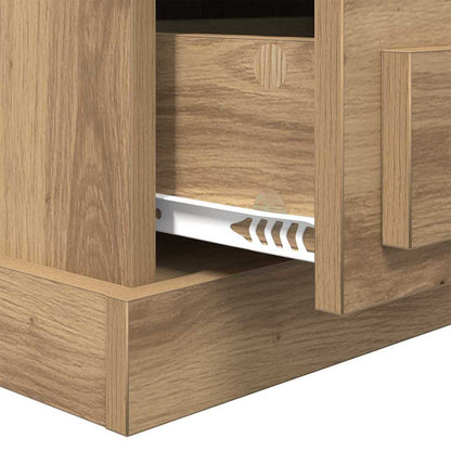 Armadio da Notte 2 pcs rovere artigianale 43 x 36 x 60 cm