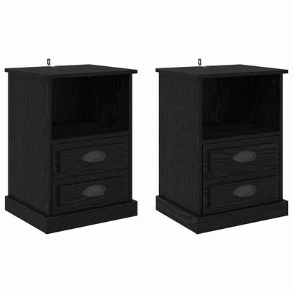 Armadio da Notte con cassetto 2 pcs Rovere nero 43 x 36 x 60 cm
