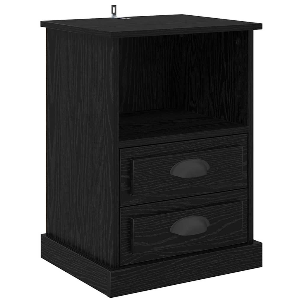 Armadio da Notte con cassetto 2 pcs Rovere nero 43 x 36 x 60 cm