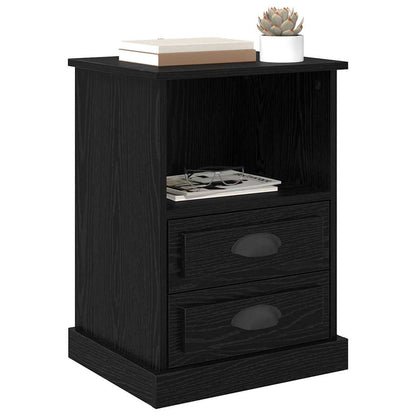 Armadio da Notte con cassetto 2 pcs Rovere nero 43 x 36 x 60 cm