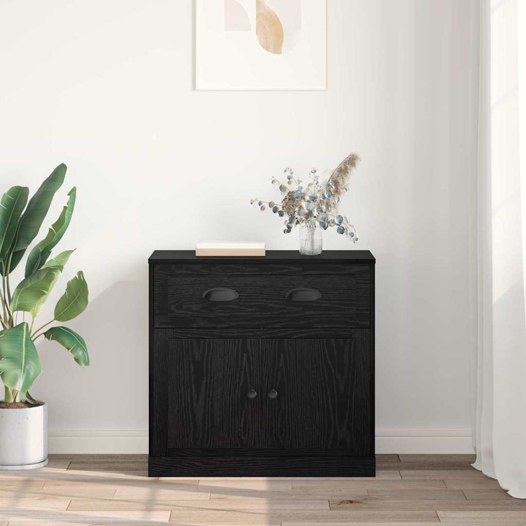 Credenza Rovere Nero 70 x 35,5 x 67,5 cm Legno multistrato