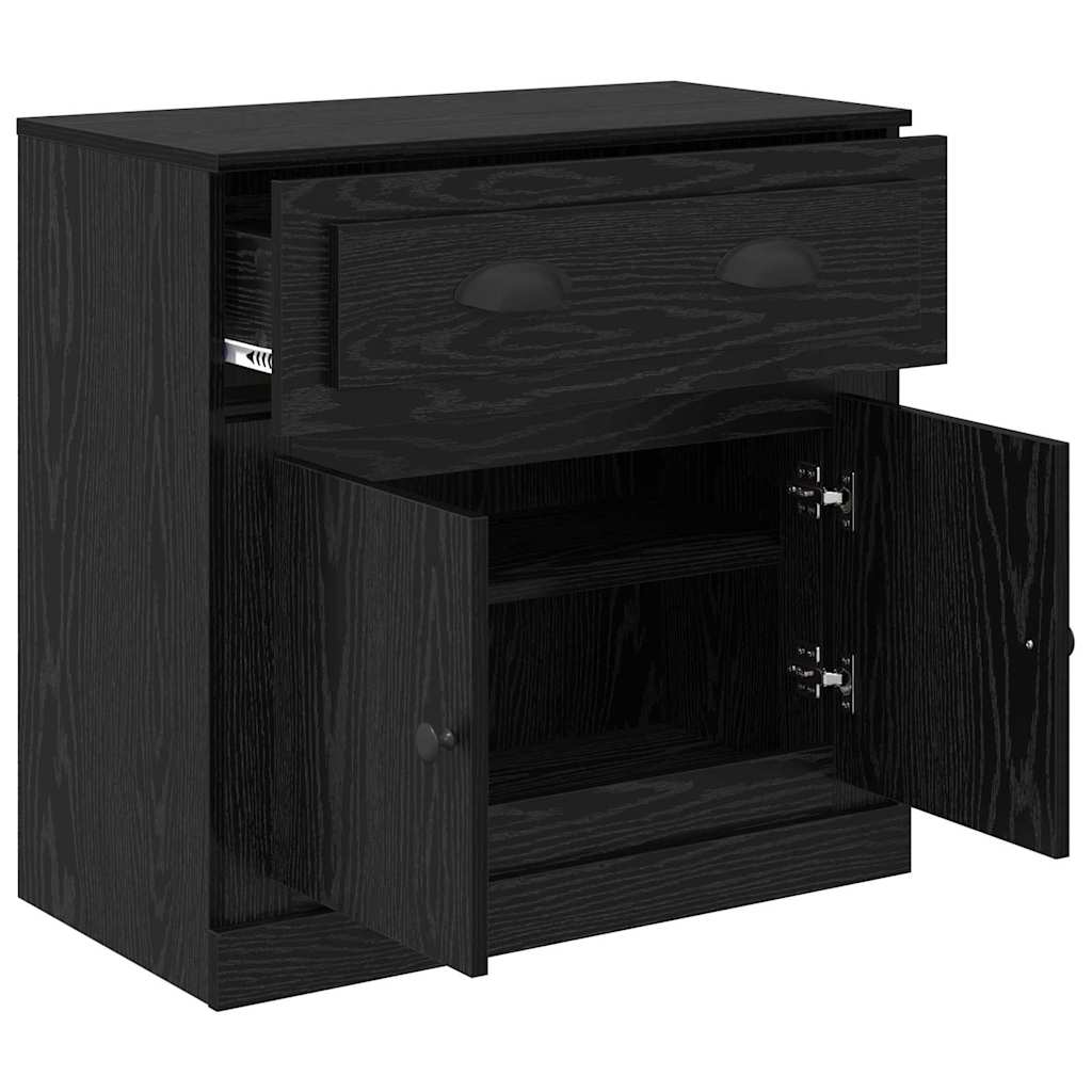 Credenza Rovere Nero 70 x 35,5 x 67,5 cm Legno multistrato