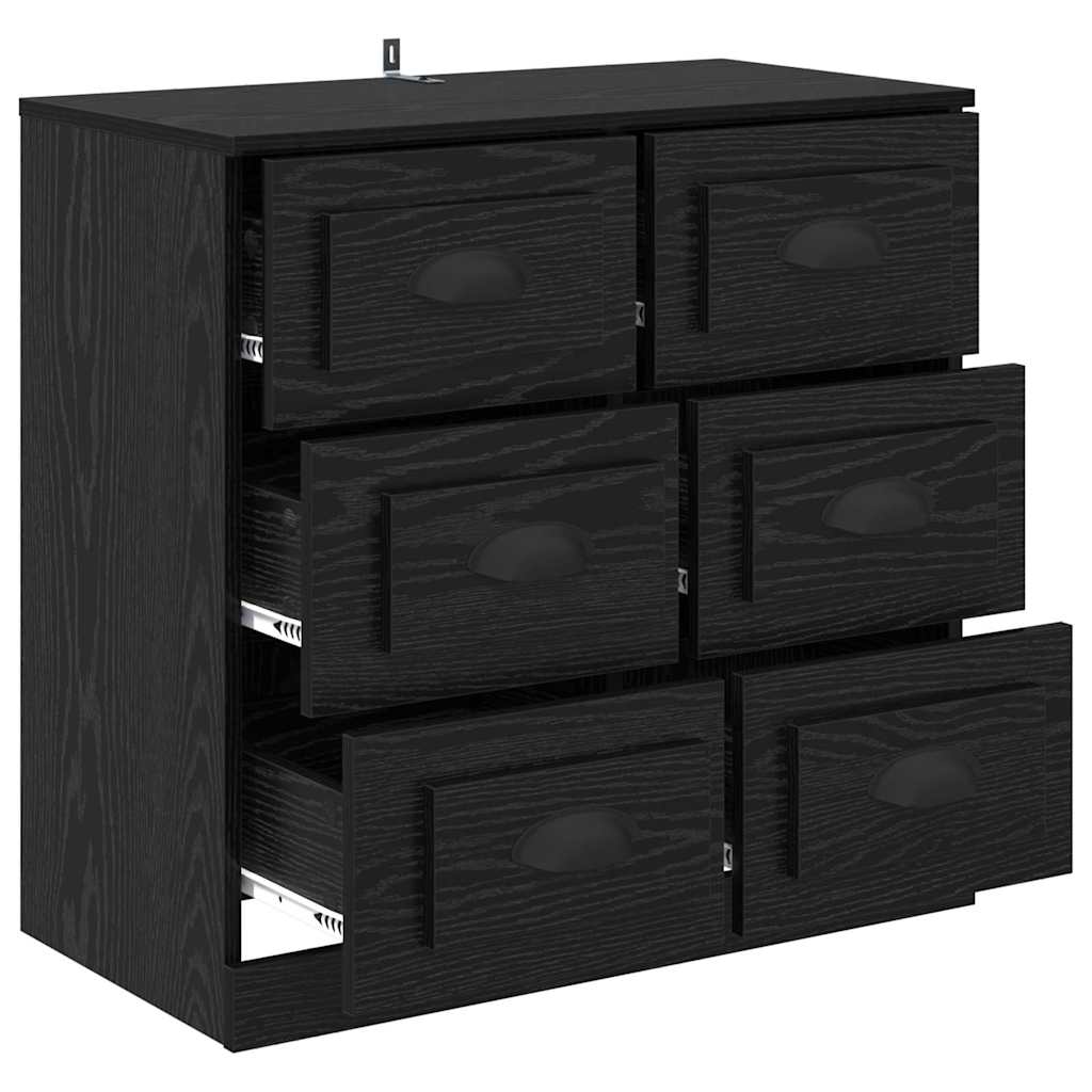 Credenza Rovere Nero 70 x 35,5 x 67,5 cm Legno multistrato