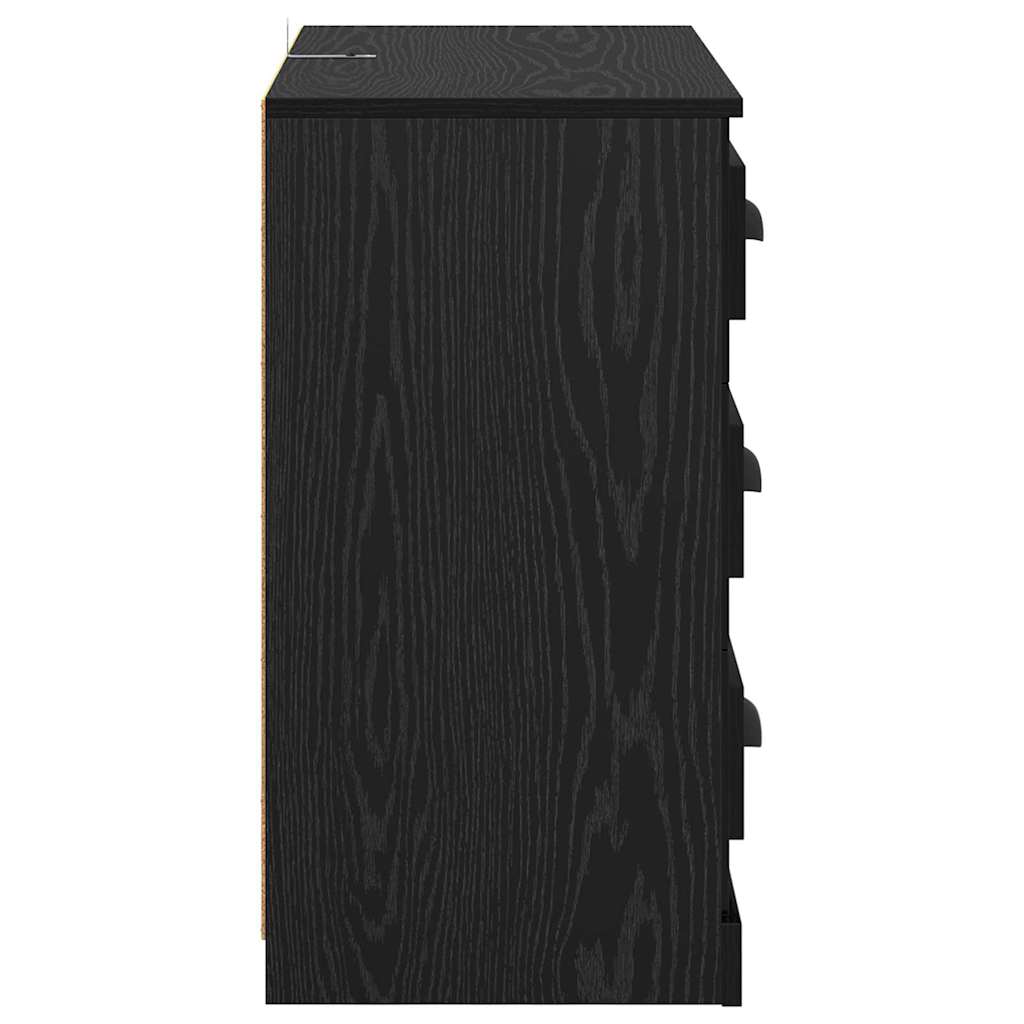 Credenza Rovere Nero 70 x 35,5 x 67,5 cm Legno multistrato