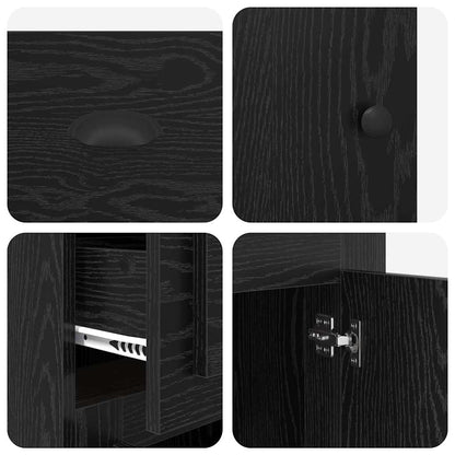 Mobile laterale Rovere Nero 40 x 50 x 75 cm Legno multistrato | homemem39