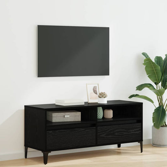 Mobile TV con cassetto Rovere Nero 100 x 34,5 x 44,5 cm