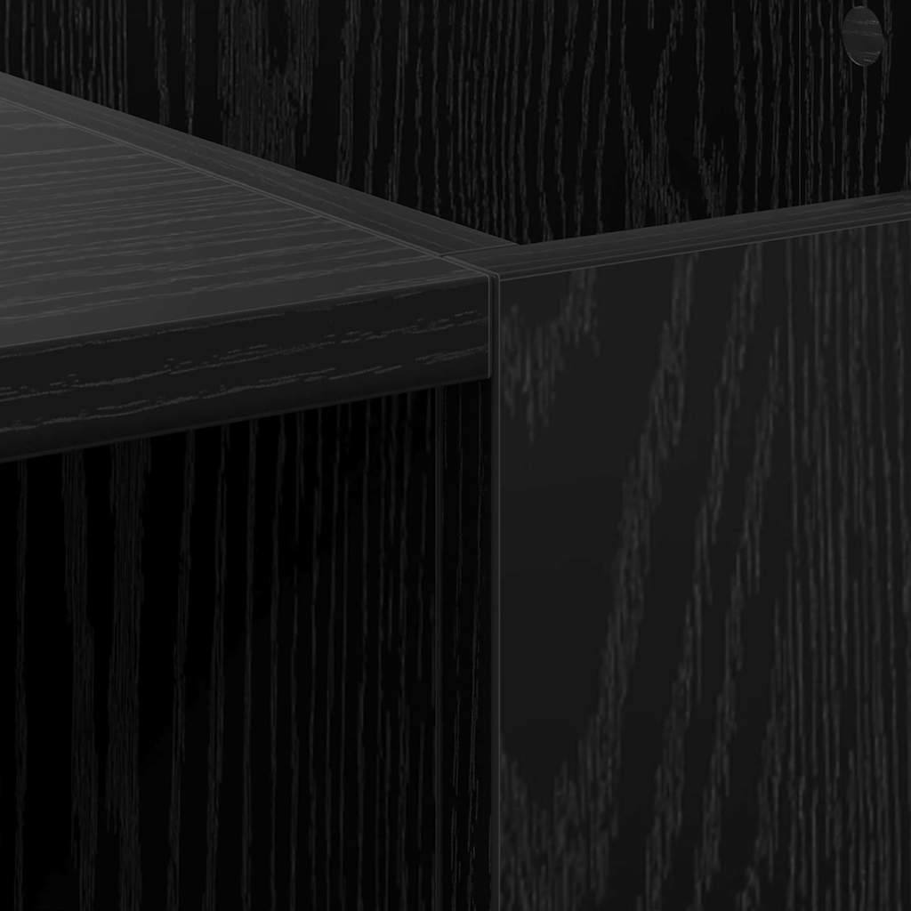 Mobile porta vinili Rovere Nero 121 x 38 x 48 cm | homemem39