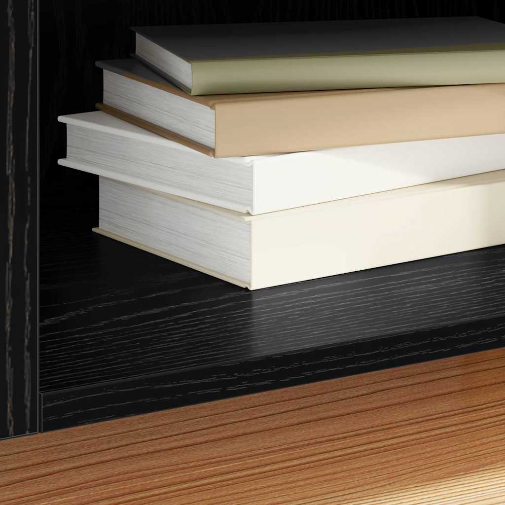 Mobile porta vinili Rovere Nero 121 x 38 x 48 cm | homemem39