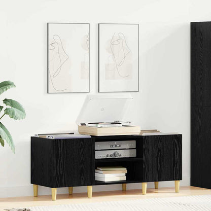 Mobile porta vinili Rovere Nero 121 x 38 x 48 cm | homemem39