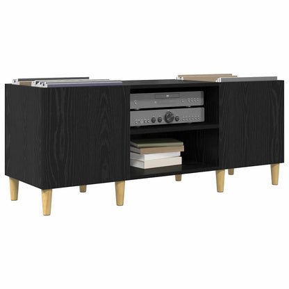 Mobile porta vinili Rovere Nero 121 x 38 x 48 cm | homemem39