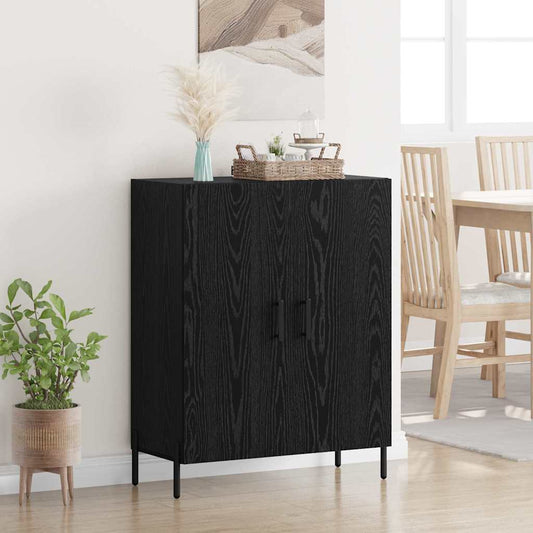 Credenza Rovere Nero 69,5 x 34 x 90 cm Legno multistrato