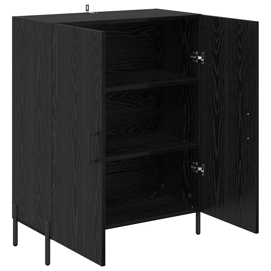 Credenza Rovere Nero 69,5 x 34 x 90 cm Legno multistrato