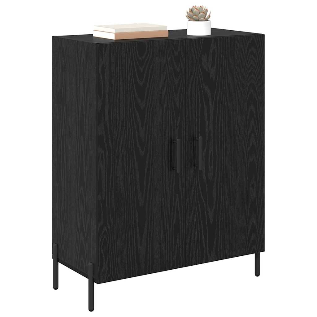 Credenza Rovere Nero 69,5 x 34 x 90 cm Legno multistrato