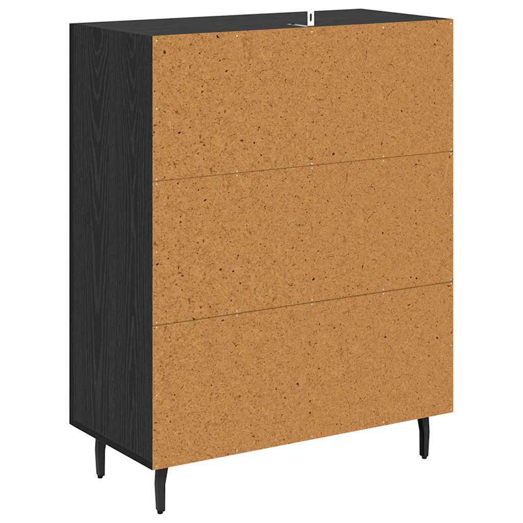 Credenza Rovere Nero 69,5 x 34 x 90 cm Legno multistrato