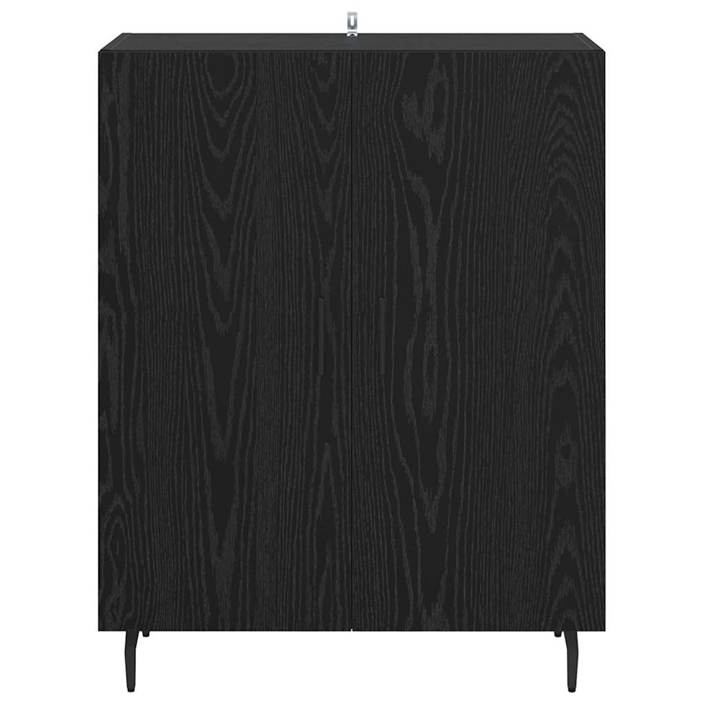 Credenza Rovere Nero 69,5 x 34 x 90 cm Legno multistrato