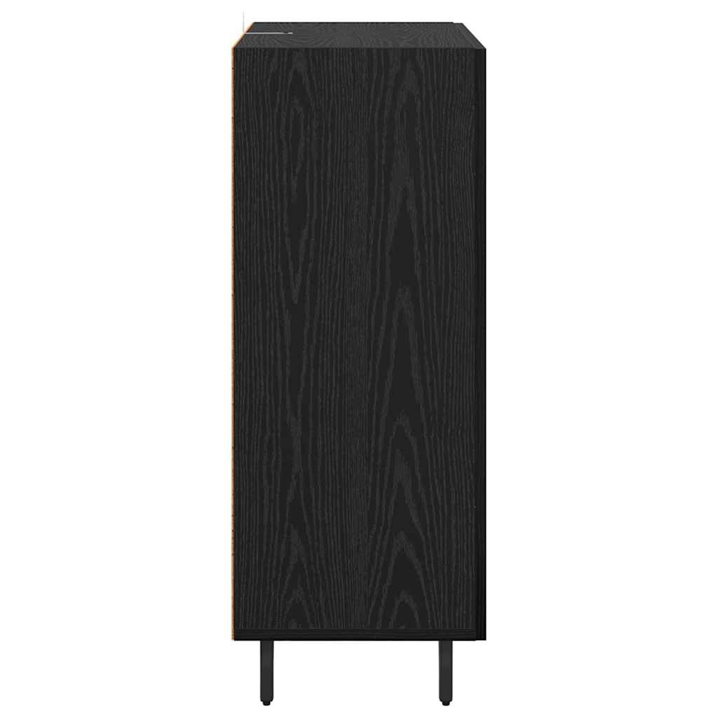 Credenza Rovere Nero 69,5 x 34 x 90 cm Legno multistrato