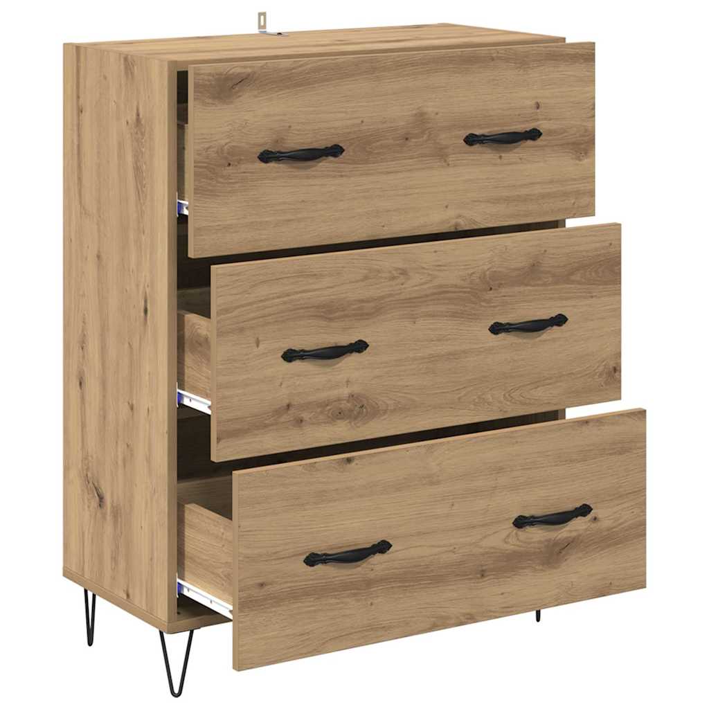 Credenza con cassetto Rovere artigianale 69,5 x 34 x 90 cm