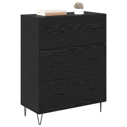 Credenza con cassetto Rovere Nero 69,5 x 34 x 90 cm