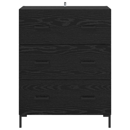 Credenza con cassetto Rovere Nero 69,5 x 34 x 90 cm