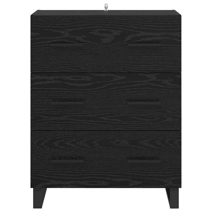 Credenza con cassetto Rovere Nero 69,5 x 34 x 90 cm