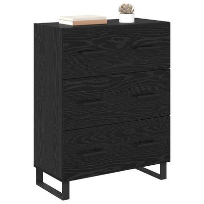 Credenza con cassetto Rovere Nero 69,5 x 34 x 90 cm
