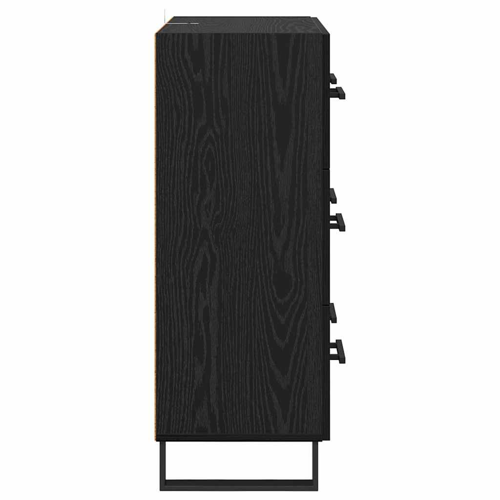 Credenza con cassetto Rovere Nero 69,5 x 34 x 90 cm