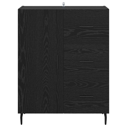 Credenza con cassetto Rovere Nero 69,5 x 34 x 90 cm