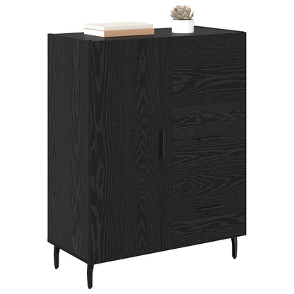 Credenza con cassetto Rovere Nero 69,5 x 34 x 90 cm