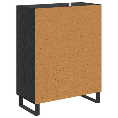Credenza con cassetto Rovere Nero 69,5 x 34 x 90 cm