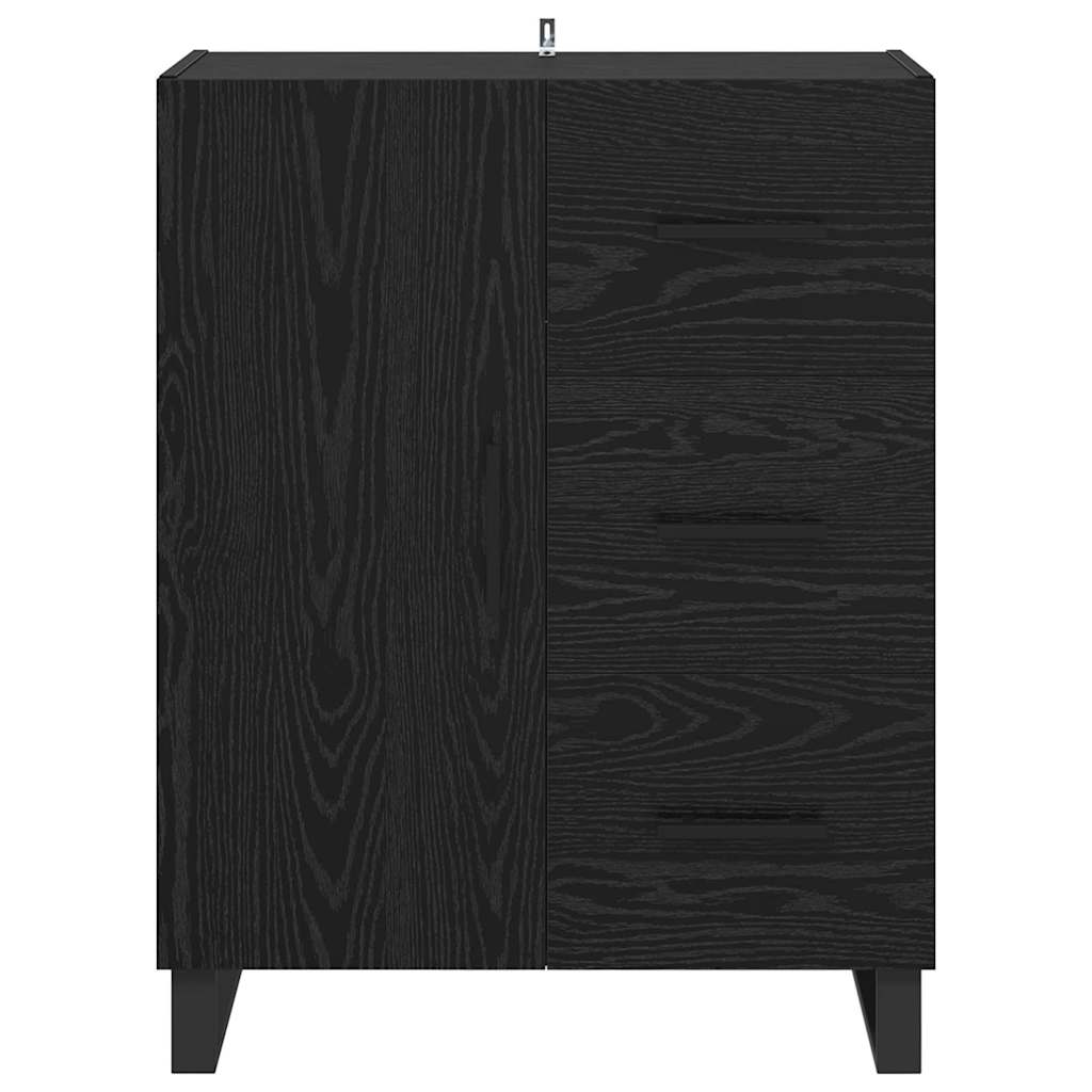 Credenza con cassetto Rovere Nero 69,5 x 34 x 90 cm