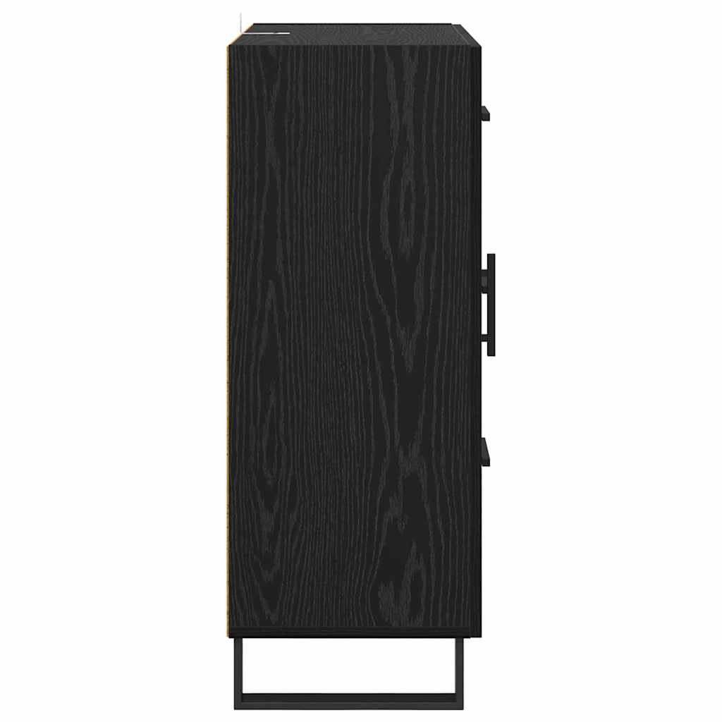 Credenza con cassetto Rovere Nero 69,5 x 34 x 90 cm