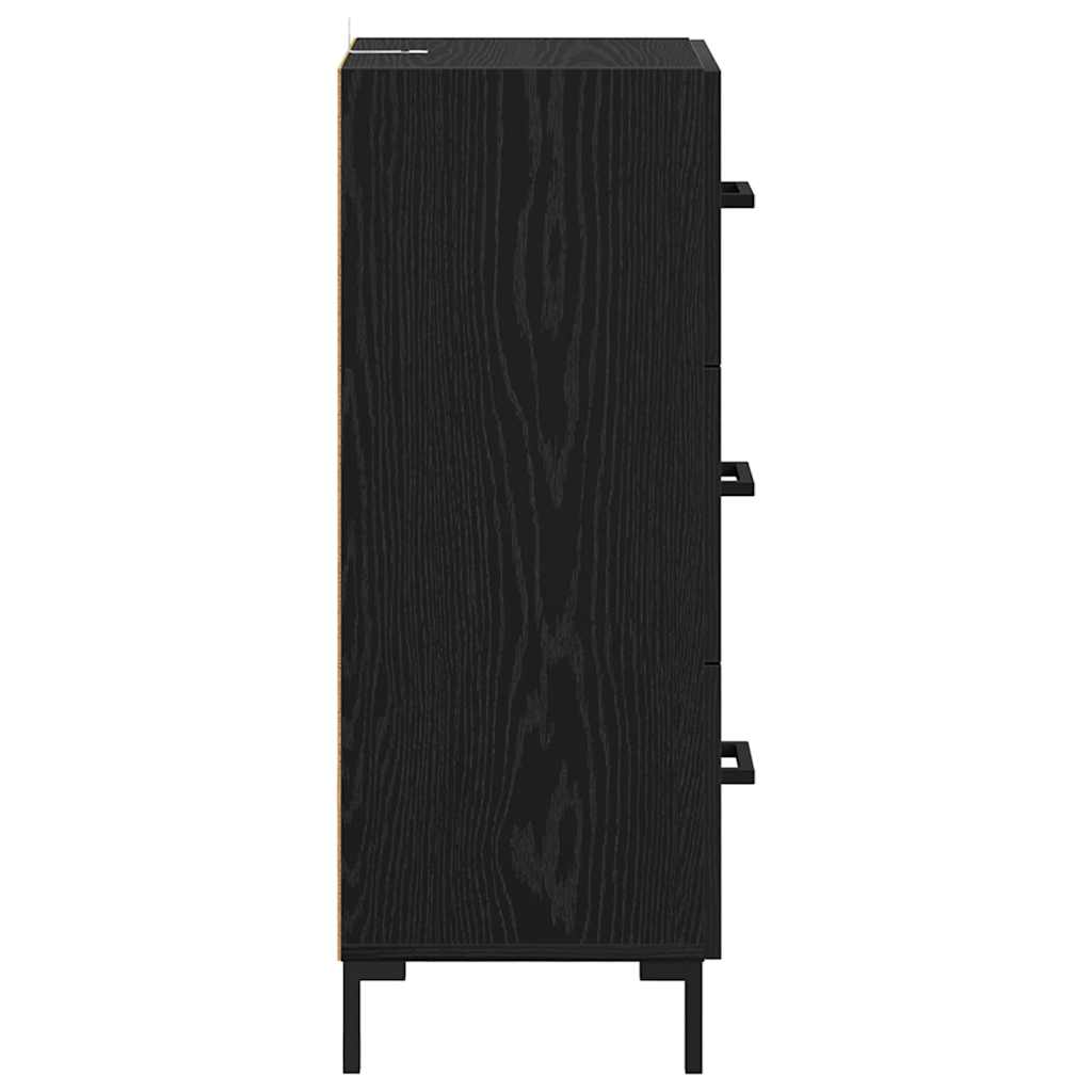Credenza Rovere Nero 34,5 x 34 x 90 cm Legno multistrato