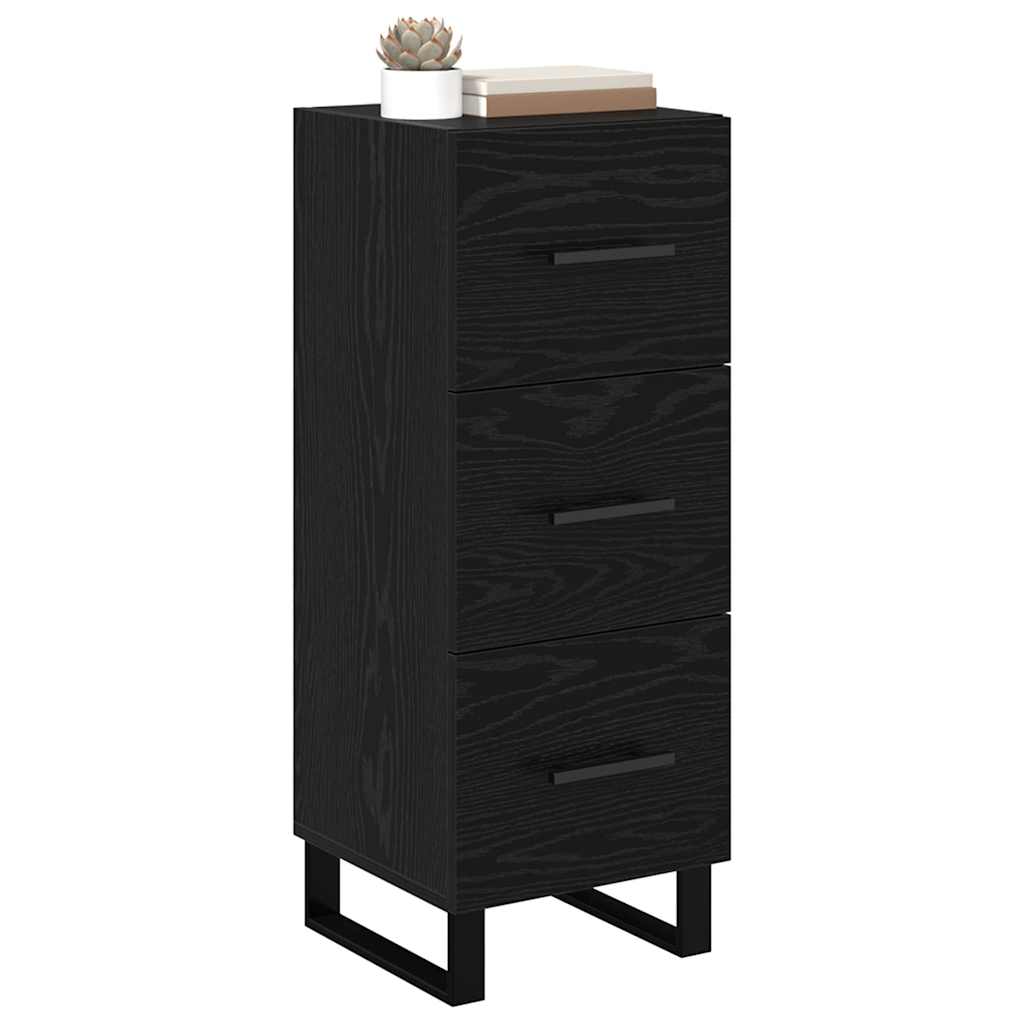 Credenza con cassetto Rovere Nero 34,5 x 34 x 90 cm