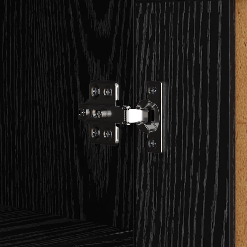 Credenza Rovere Nero 69,5 x 34 x 90 cm Legno multistrato
