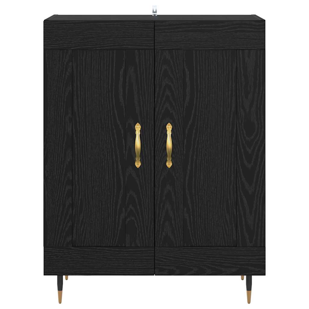 Credenza Rovere Nero 69,5 x 34 x 90 cm Legno multistrato