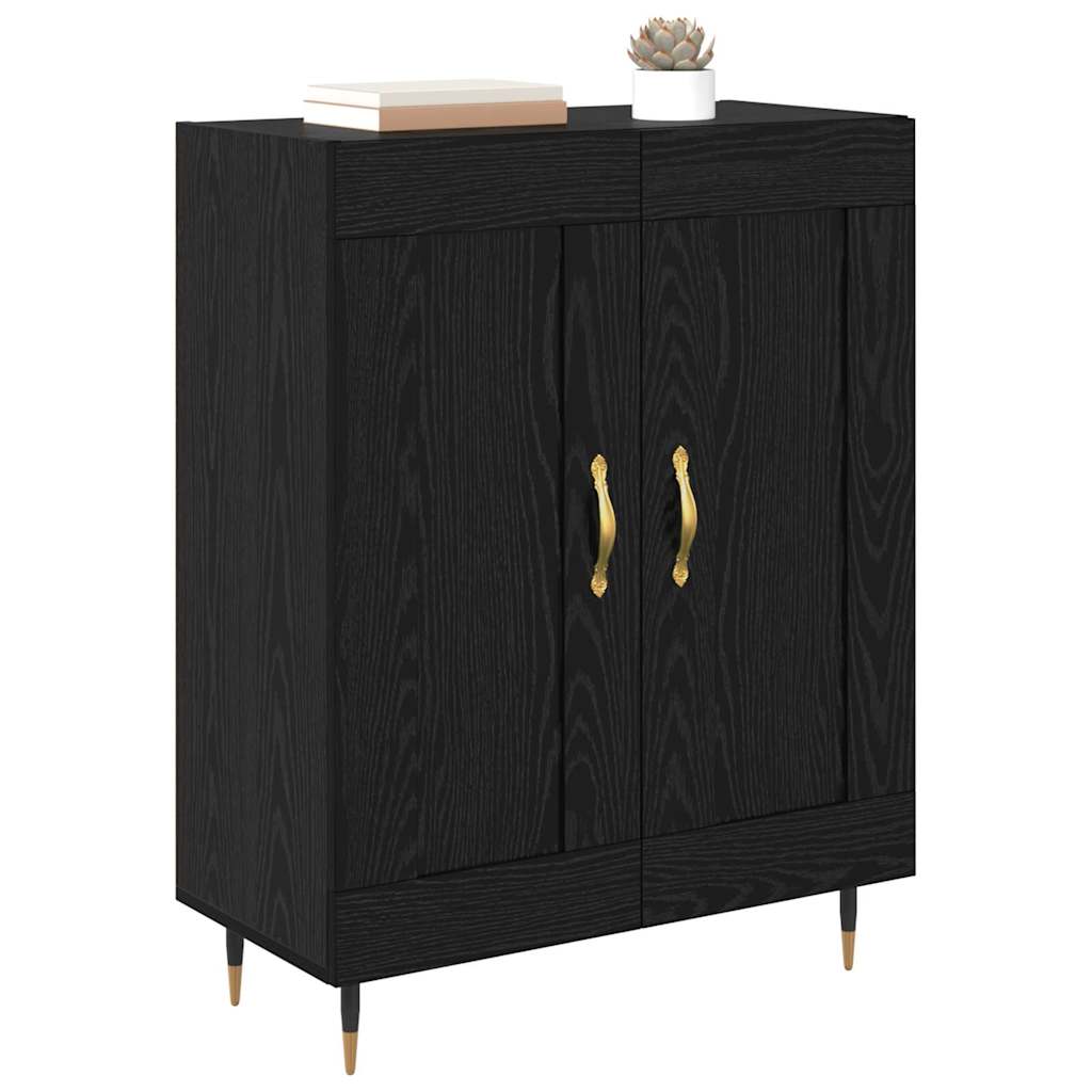 Credenza Rovere Nero 69,5 x 34 x 90 cm Legno multistrato
