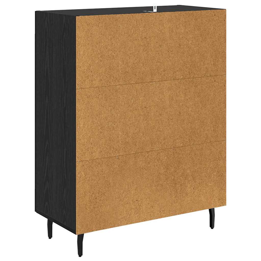 Credenza Rovere Nero 69,5 x 34 x 90 cm