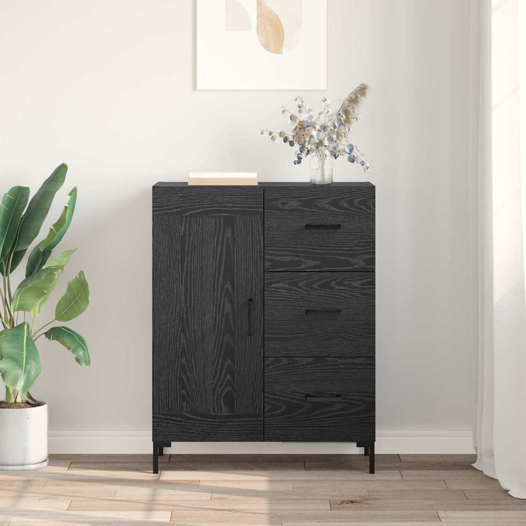 Credenza Rovere nero 69.5 x 34 x 90 cm Legno multistrato