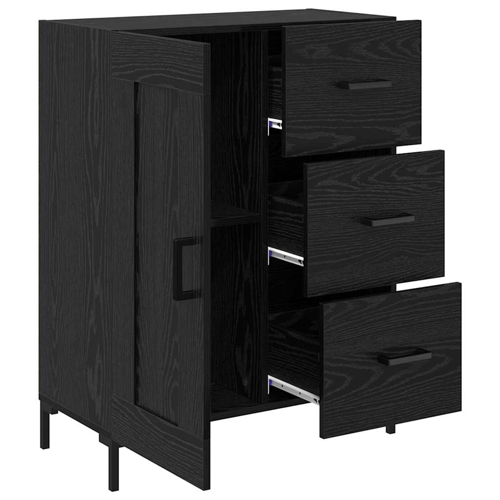 Credenza Rovere nero 69.5 x 34 x 90 cm Legno multistrato