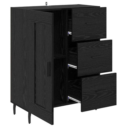Credenza con cassetto Rovere Nero 69,5 x 34 x 90 cm