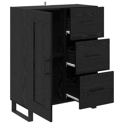 Credenza con cassetto Rovere Nero 69,5 x 34 x 90 cm