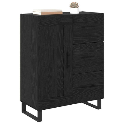 Credenza con cassetto Rovere Nero 69,5 x 34 x 90 cm