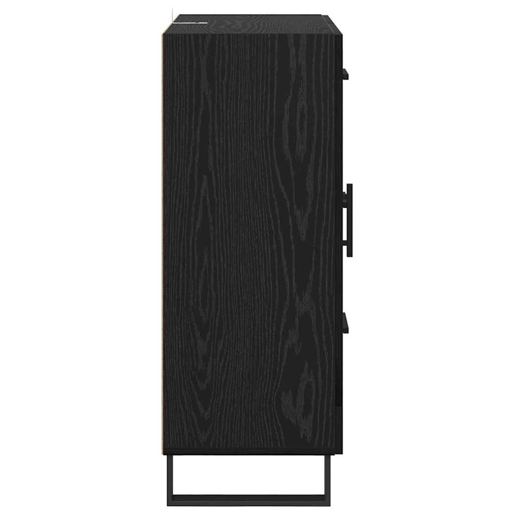 Credenza con cassetto Rovere Nero 69,5 x 34 x 90 cm