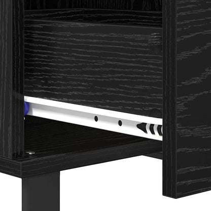 Tavolino da salotto con cassetto Rovere Nero 55 x 55 x 36,5 cm