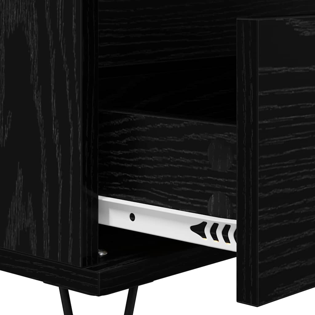 Credenza con cassetto Rovere Nero 40 x 35 x 70 cm