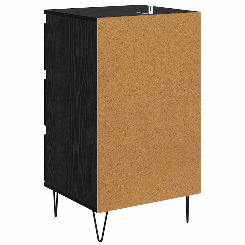 Credenza con cassetto Rovere Nero 40 x 35 x 70 cm