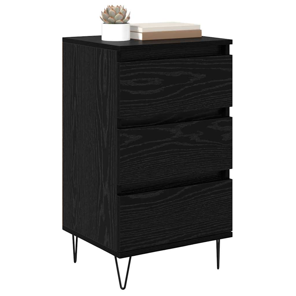 Credenza con cassetto Rovere Nero 40 x 35 x 70 cm