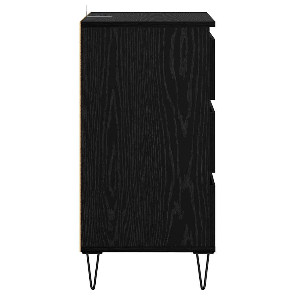 Credenza con cassetto Rovere Nero 40 x 35 x 70 cm