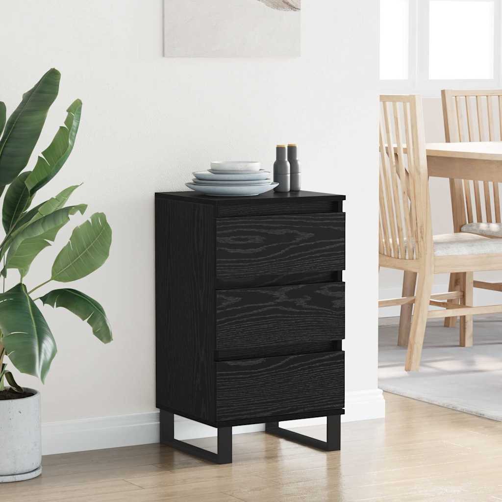 Credenza con cassetto Rovere nero Legno multistrato