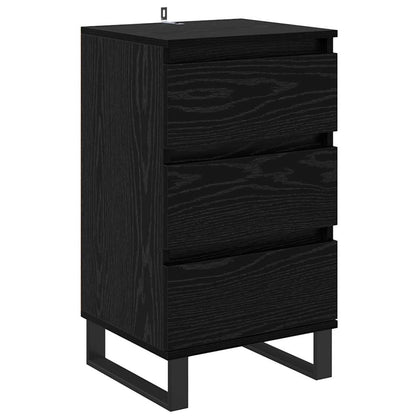 Credenza con cassetto Rovere nero Legno multistrato